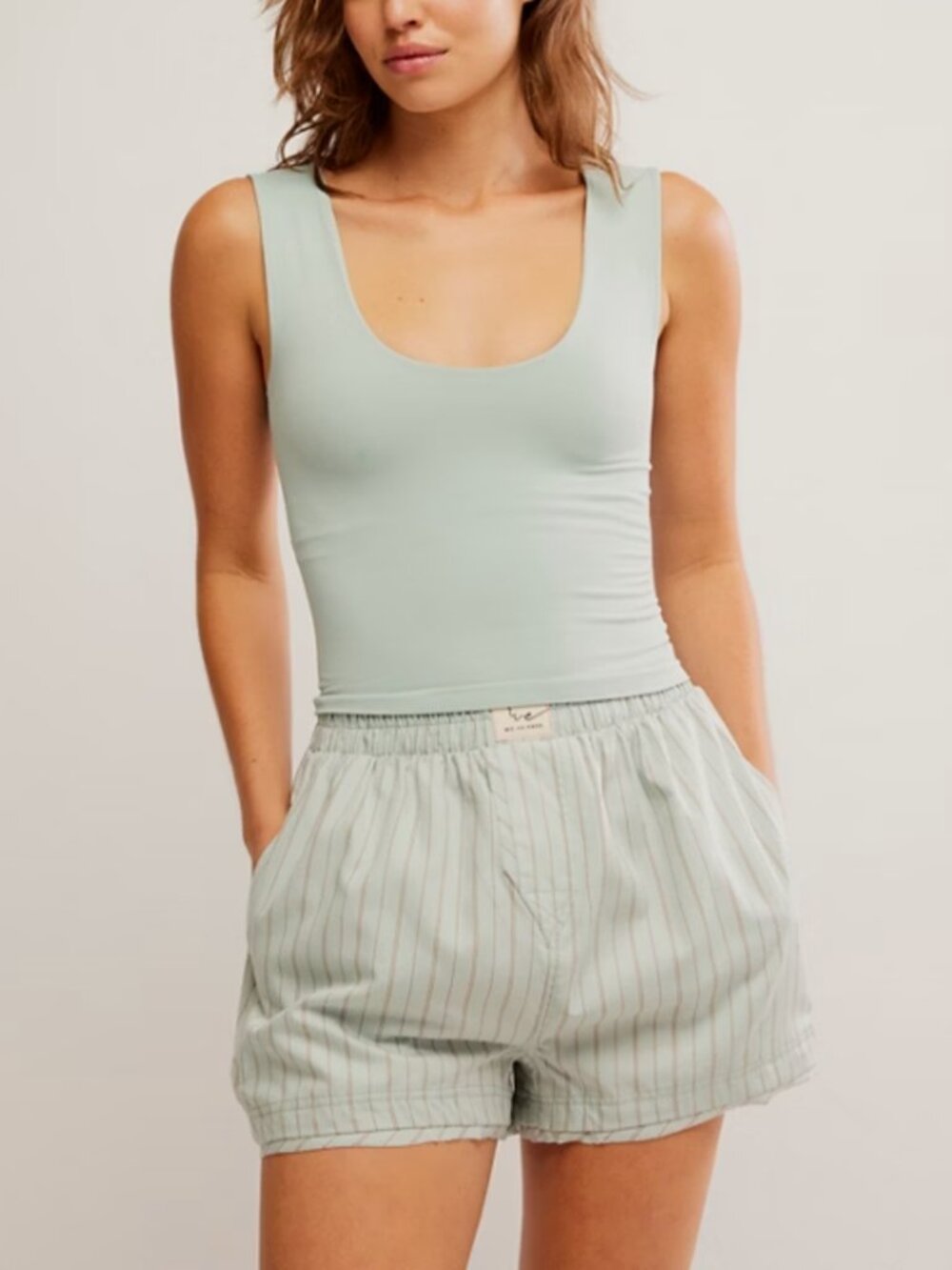 🆕 FREE PEOPLE Clean Lines Muscle Cami / Icy Lake
